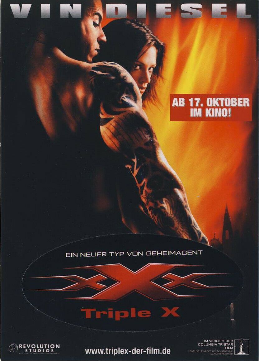 xXx; Free Postcard Action Adventure, Big Box, Vin Diesel/Asia Argento, VHS  – Golden Class Movies LTD