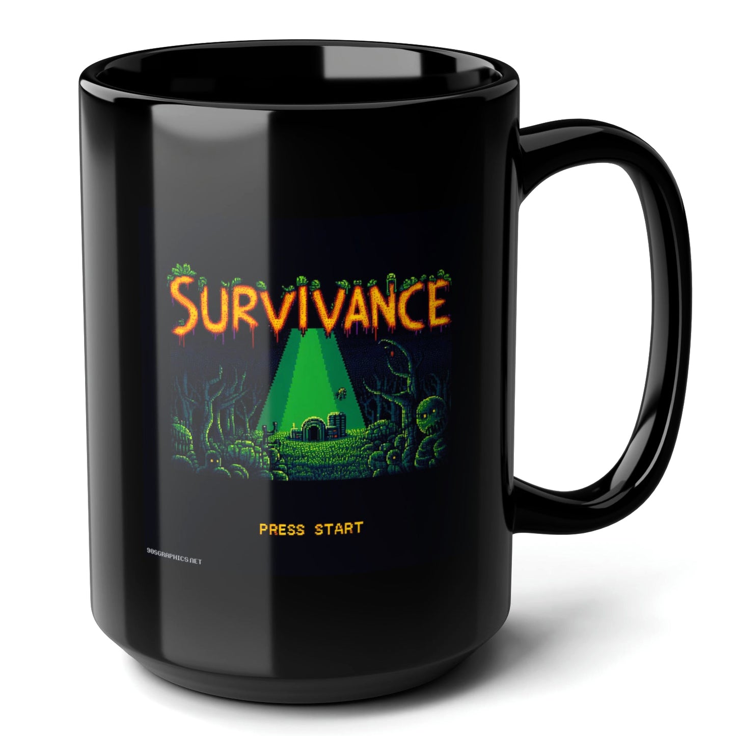 Survivance Black Mug (15oz) - video game lover gifts-15oz-