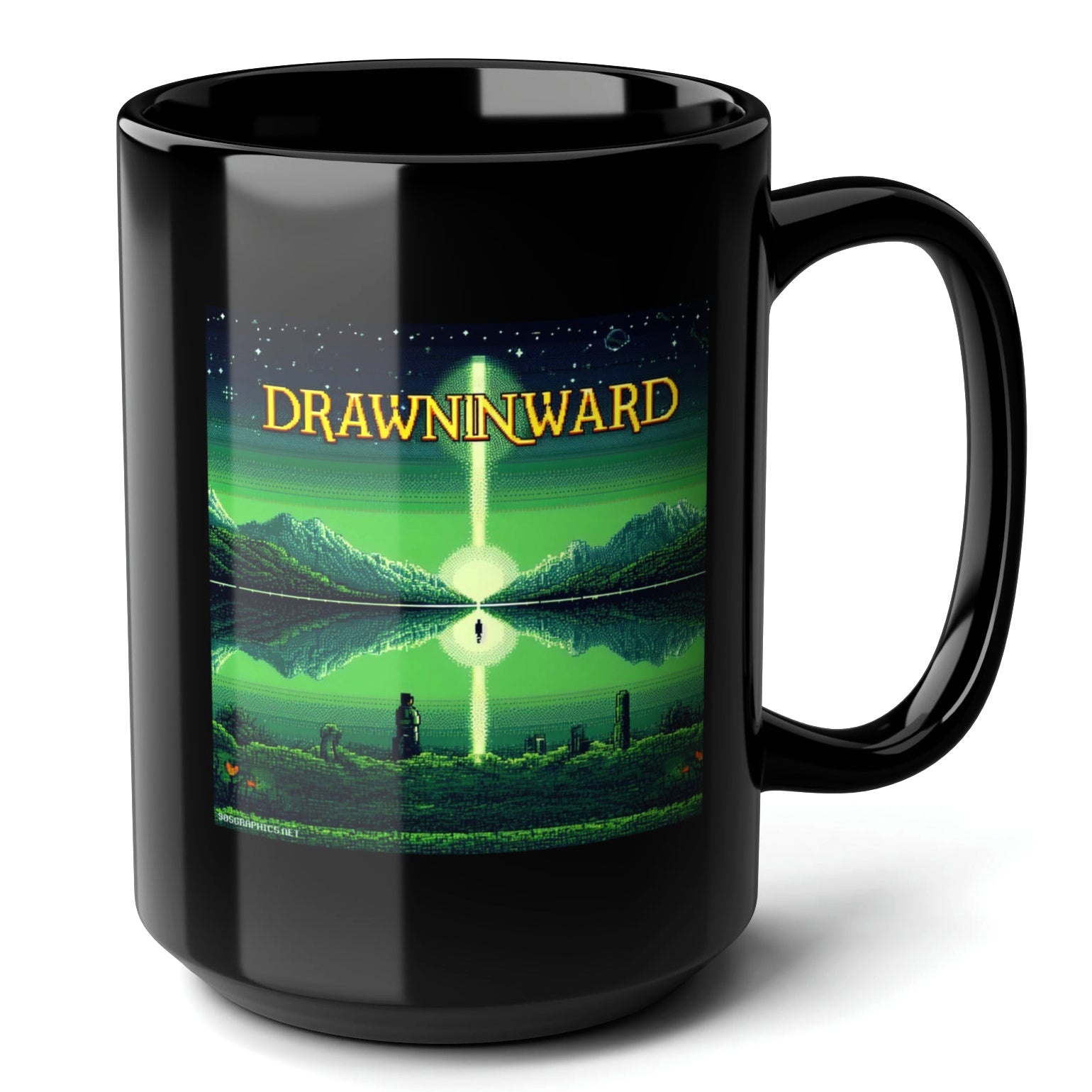 Drawninward Black Mug 15oz - cool gift for gamers-15oz-