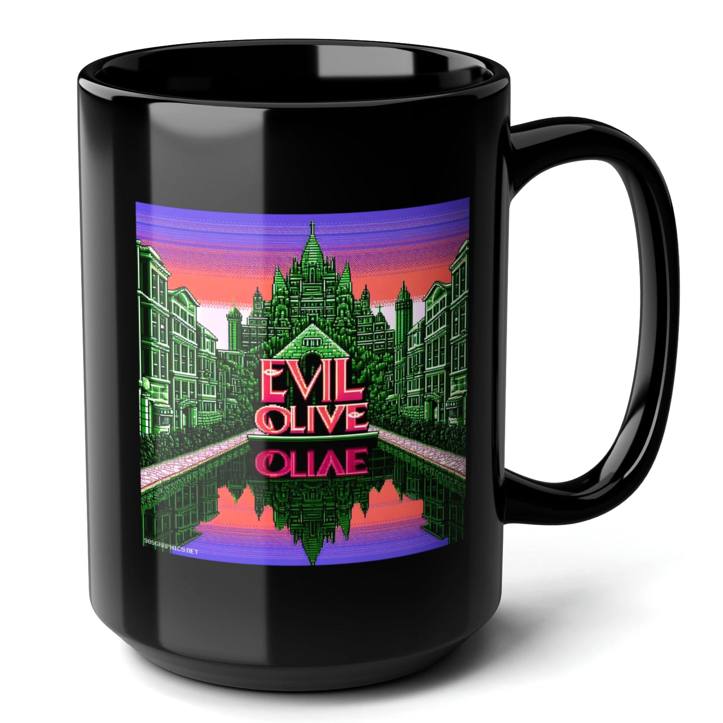 Evil Olive Black Mug 15oz - fun mug for game lovers-15oz-