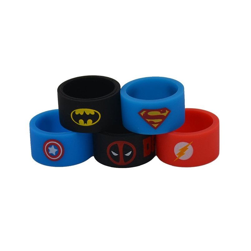 10pcs Hollywood Hero rubber Silicone vape band ring decorative and protective vape silicone band ring for your box mod or tank-