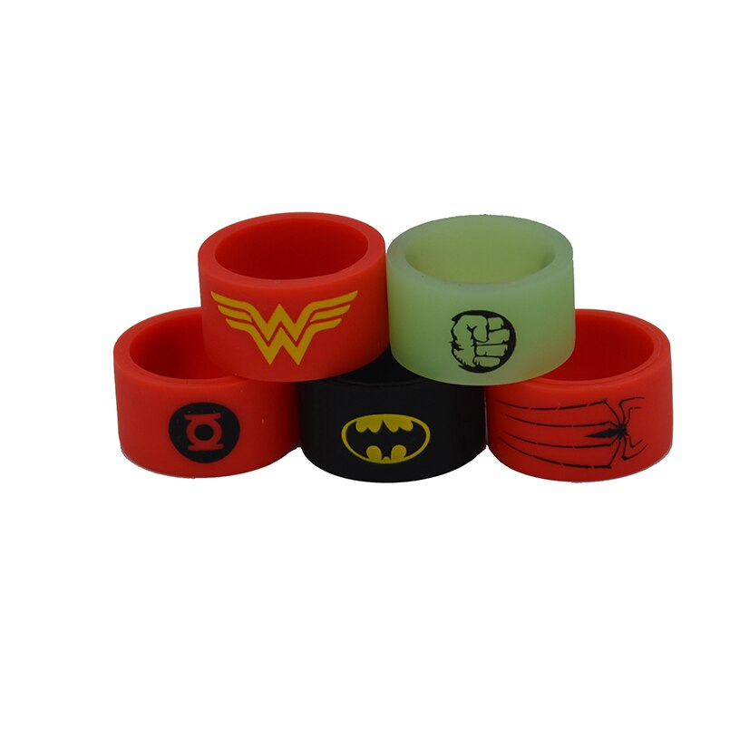 10pcs Hollywood Hero rubber Silicone vape band ring decorative and protective vape silicone band ring for your box mod or tank-