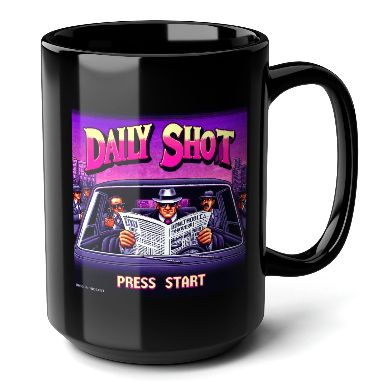 Daily Shot Black Mug (15oz) - gift for gamers-15oz-