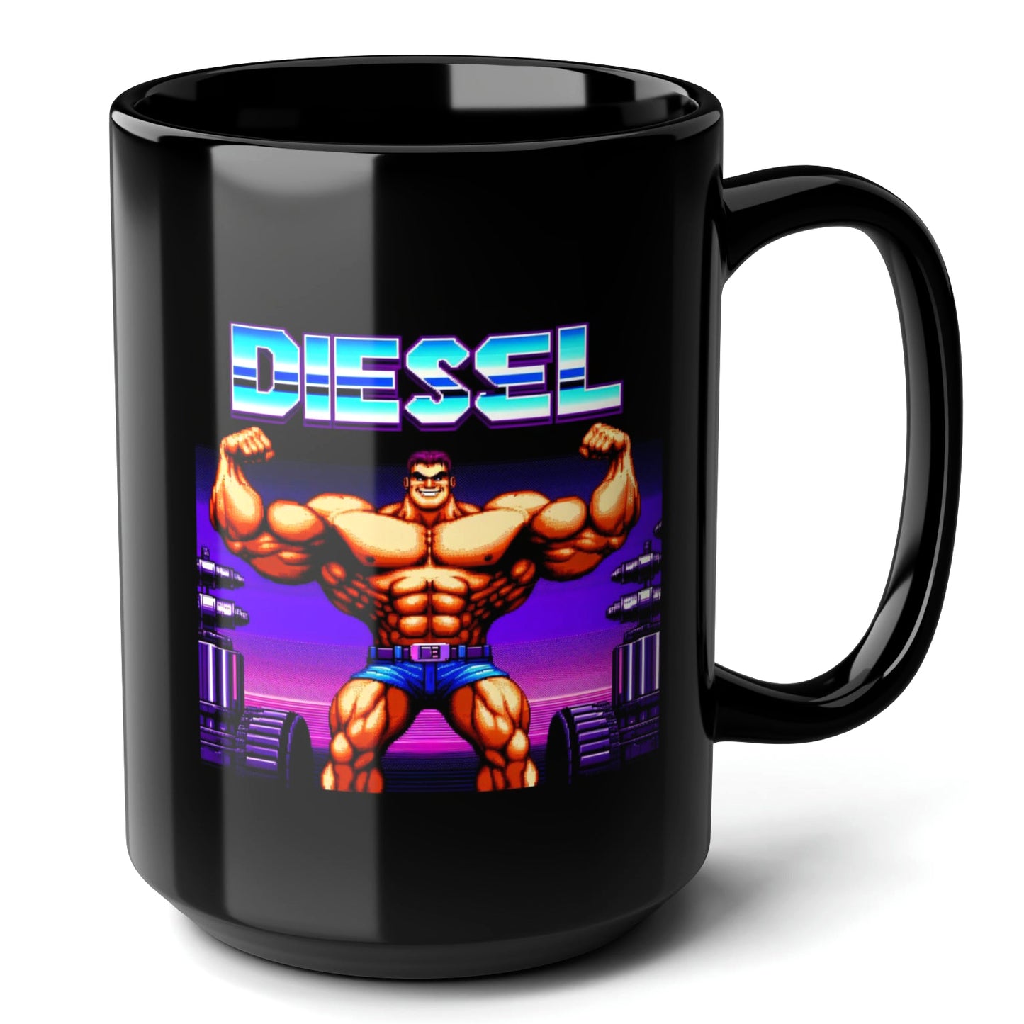 DIESEL Black Mug (15oz) - gym lover gifts-15oz-