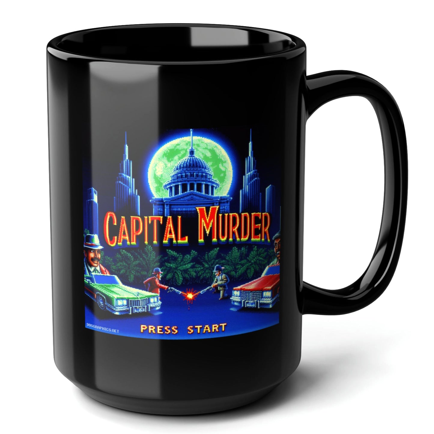 Capital Murder Black Mug (15oz) - gift for gamer-15oz-