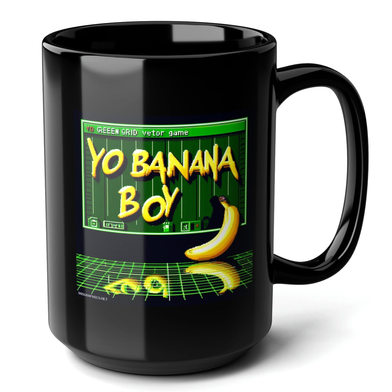 Yo Banana Boy Black Mug 15oz - perfect for retro gamers-15oz-