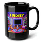 LINDSEY Black Mug, (15oz) - personalized gifts for Lindsey-15oz-