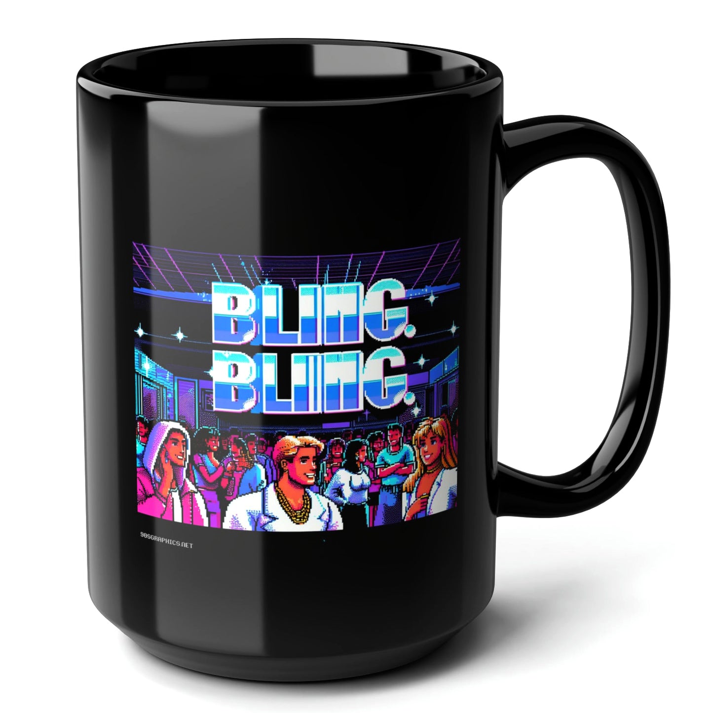 Bling Bling Black Mug 15oz - fun mug for flashy gamers-15oz-