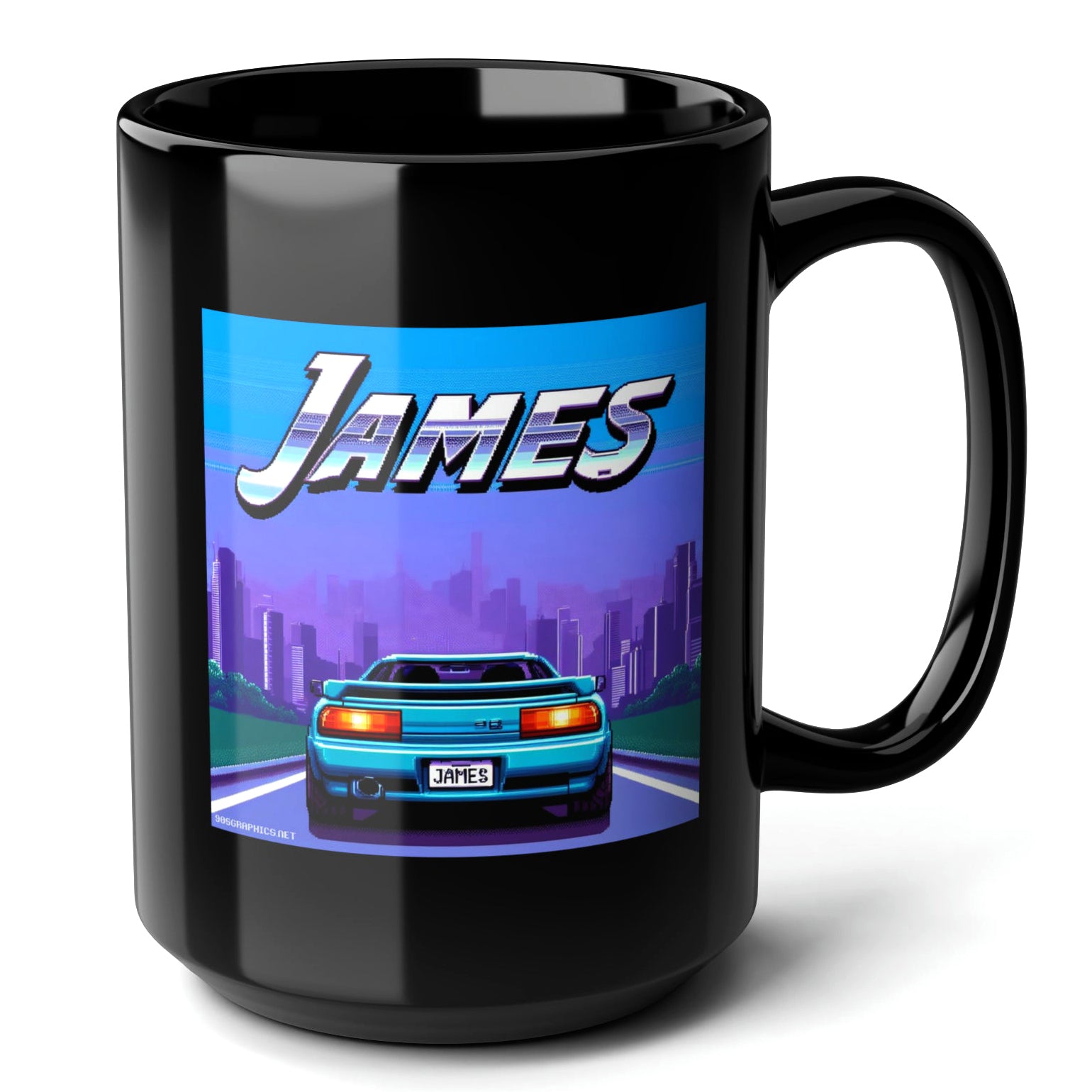 JAMES Black Mug, (15oz) - special presents for James-15oz-