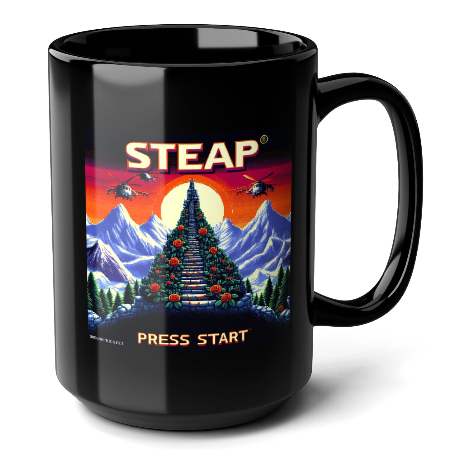 Steap Black Mug (15oz) - best gamer gifts-15oz-