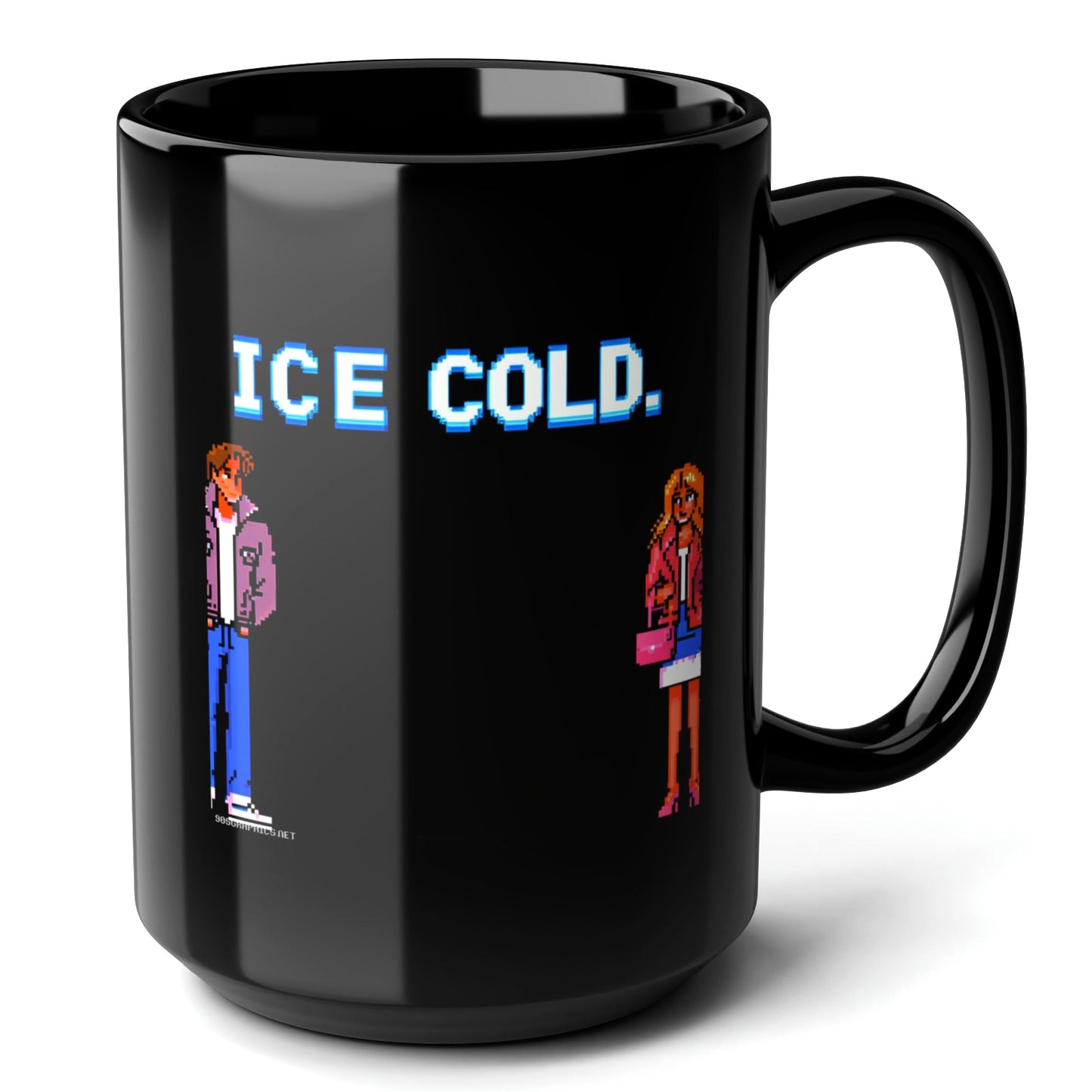 ICE COLD Black Mug, (15oz) - 90s throwback gifts for him-15oz-