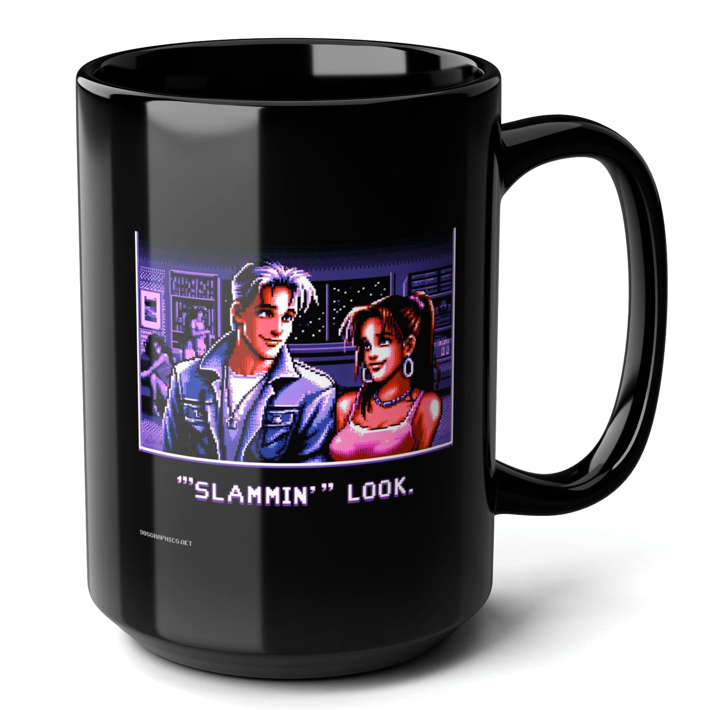 SLAMMIN LOOK Black Mug, (15oz) - best gifts for retro fans-15oz-