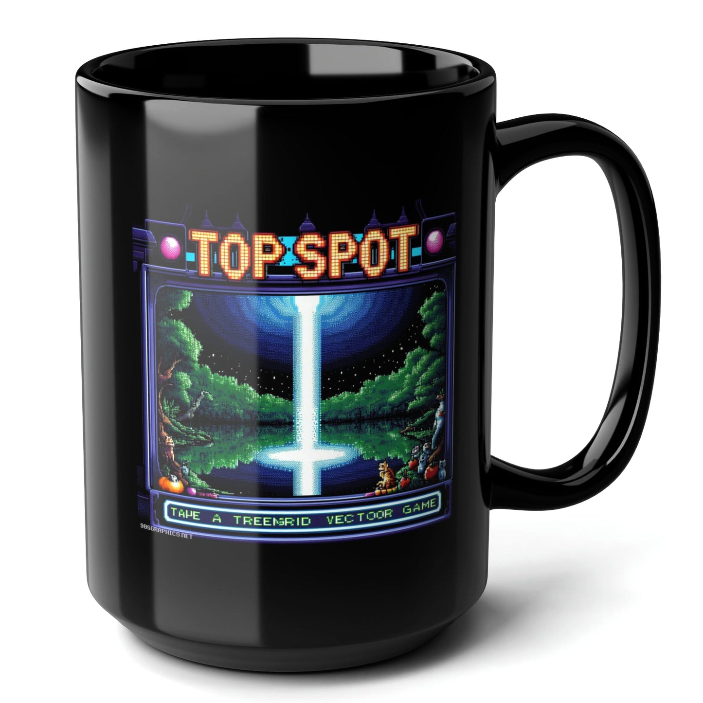 Top Spot Black Mug 15oz - ideal for competitive gamers-15oz-