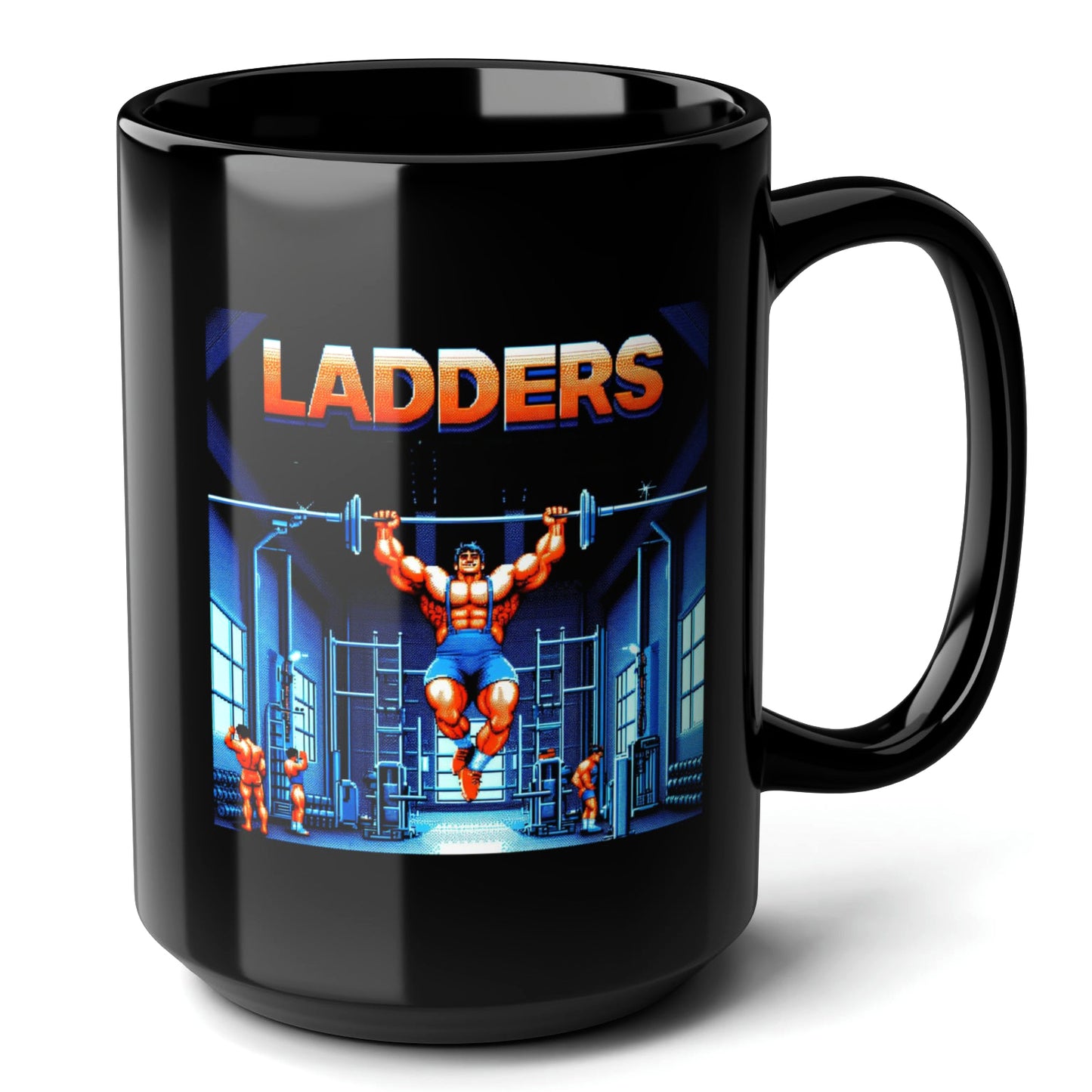 LADDERS Black Mug (15oz) - things a gym lover needs-15oz-