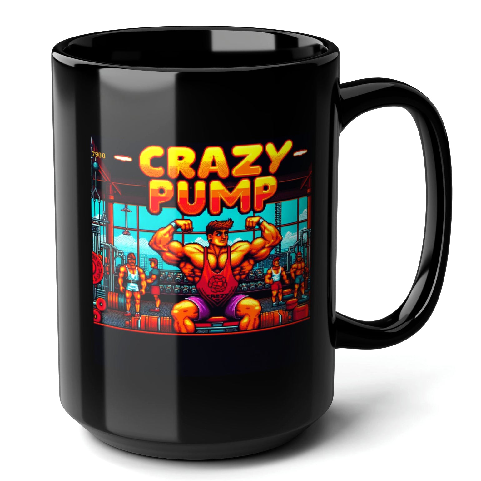 CRAZY PUMP Black Mug (15oz) - christmas gift ideas for gym lovers-15oz-