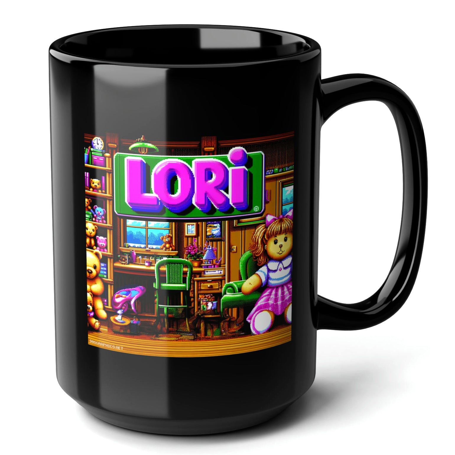 LORI Black Mug, (15oz) - unique presents for Lori-15oz-