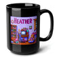 HEATHER Black Mug, (15oz) - unique presents for Heather-15oz-