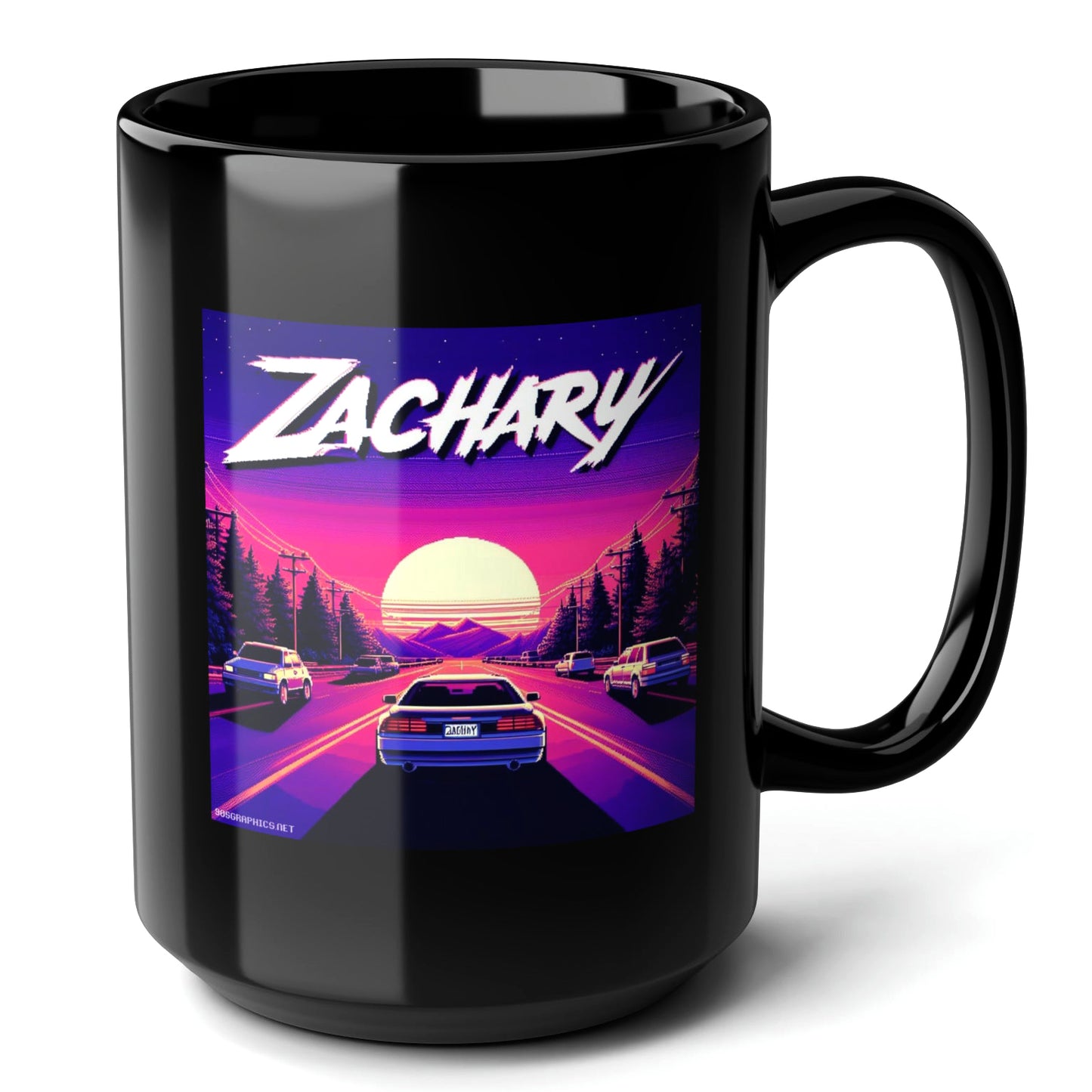 ZACHARY Black Mug, (15oz) - unique name sake gifts for Zachary-15oz-