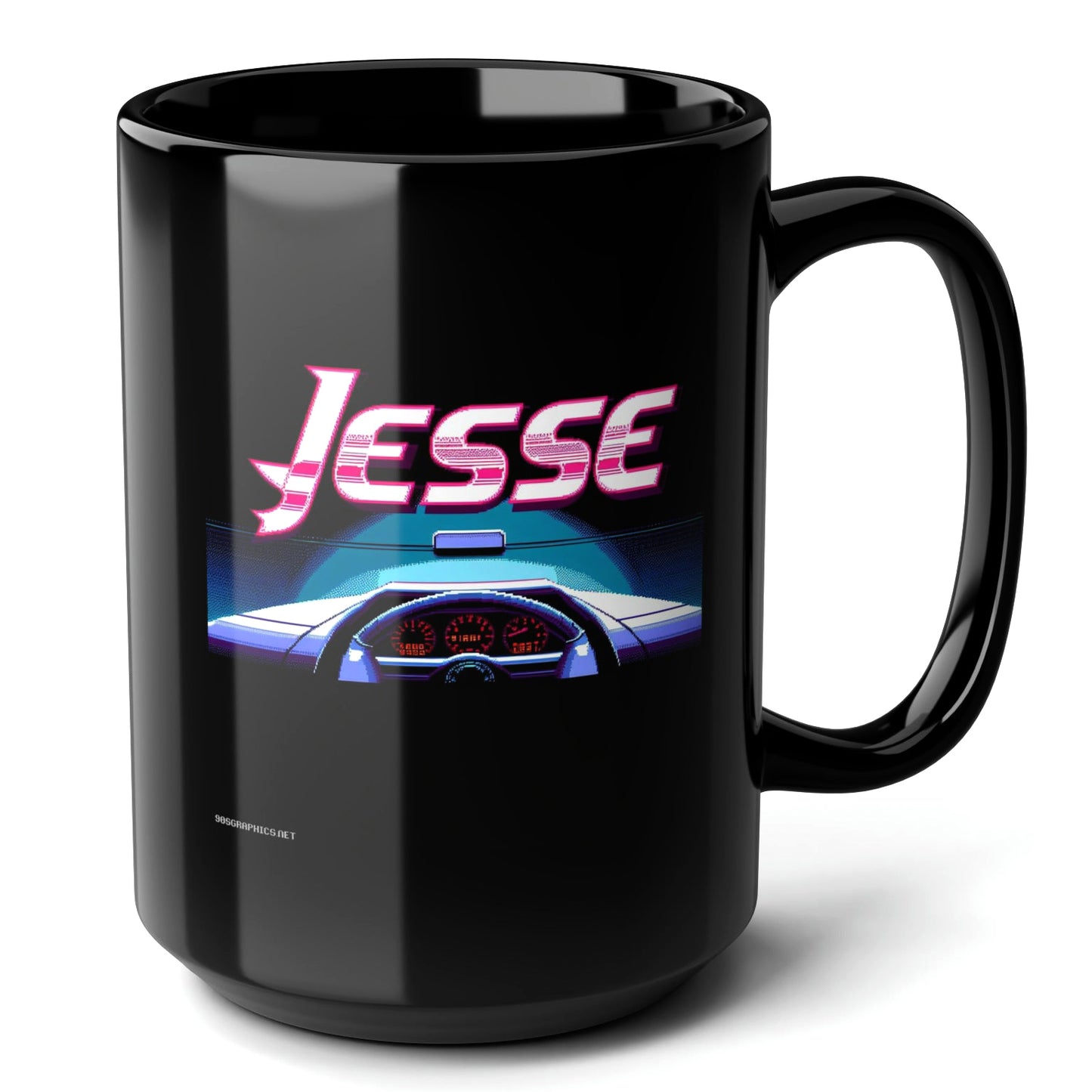 JESSE Black Mug, (15oz) - name sake gifts for Jesse-15oz-