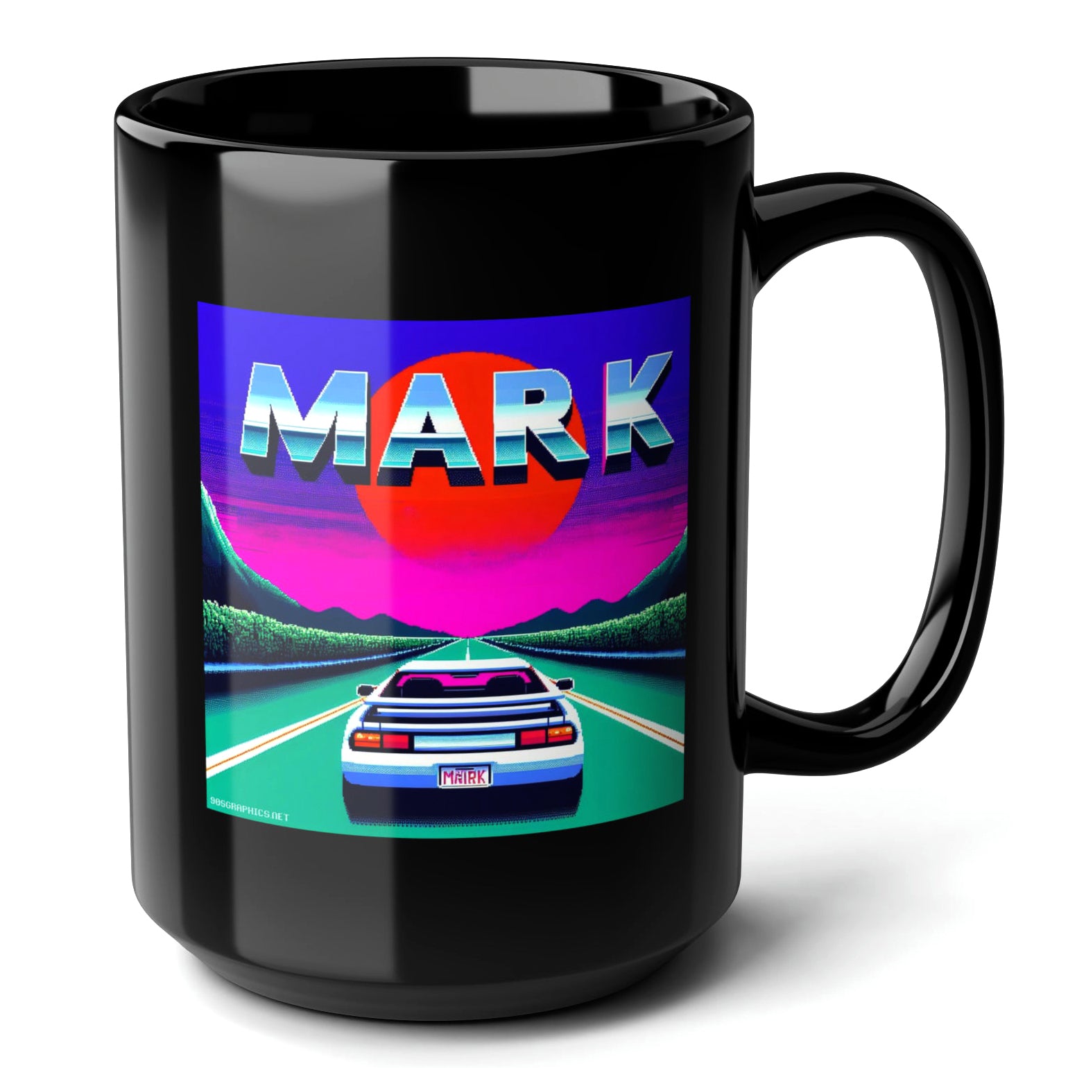 MARK Black Mug, (15oz) - unique name sake gifts for Mark-15oz-