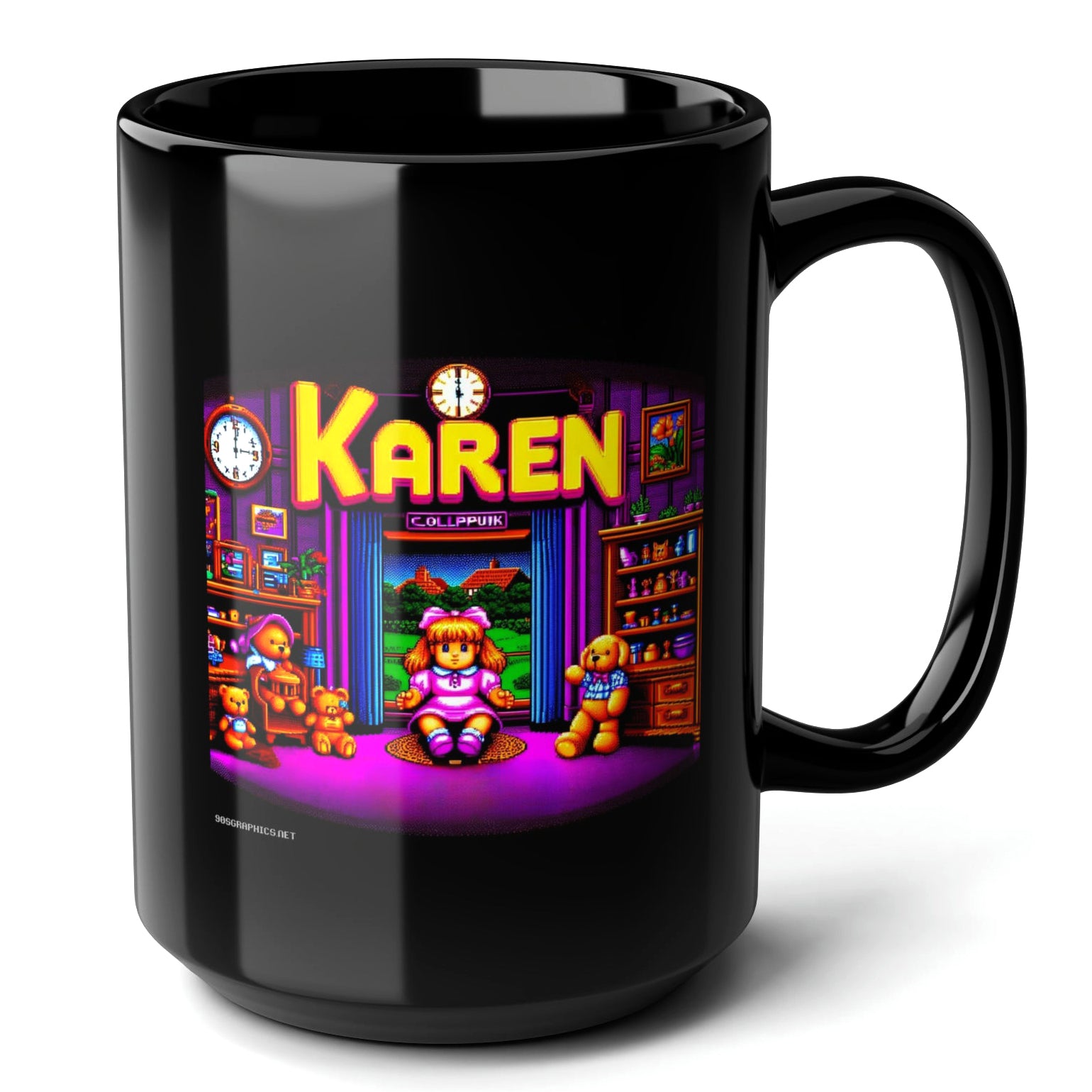 KAREN Black Mug, (15oz) - personalized gifts for Karen-15oz-