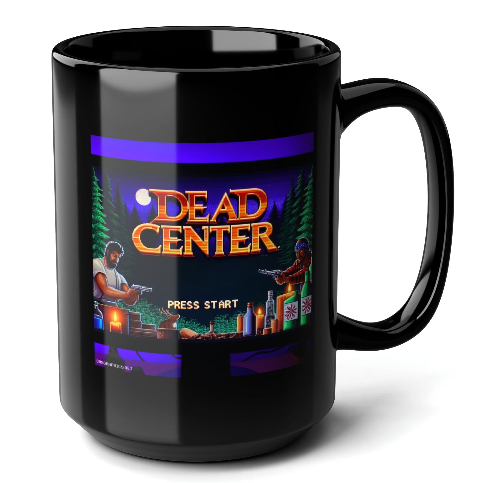 Dead Center Black Mug (15oz) - gamer gifts for men-15oz-