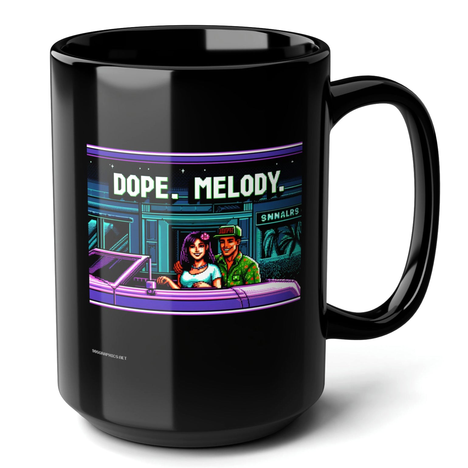 Dope Melody Black Mug 15oz - perfect for music game lovers-15oz-