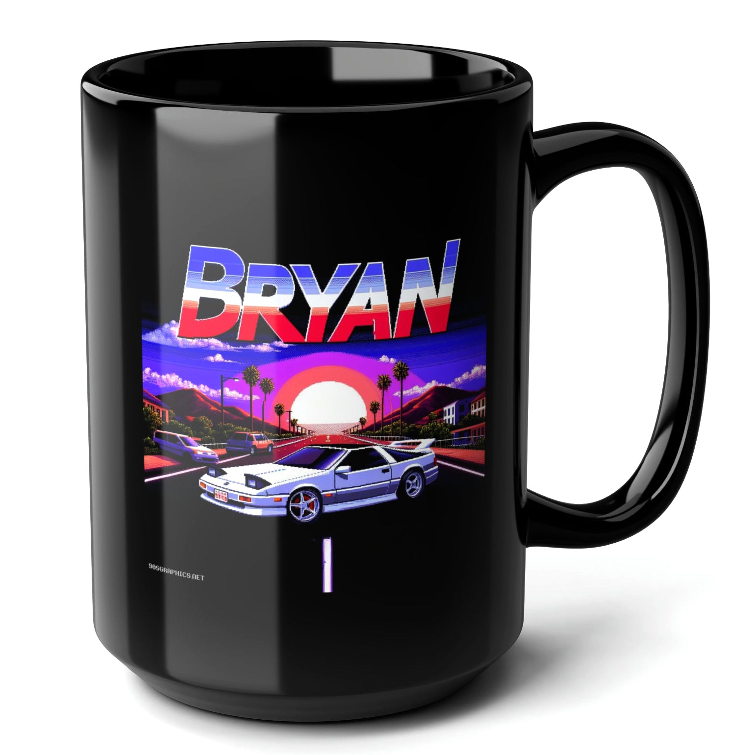 BRYAN Black Mug, (15oz) - unique presents for Bryan-15oz-