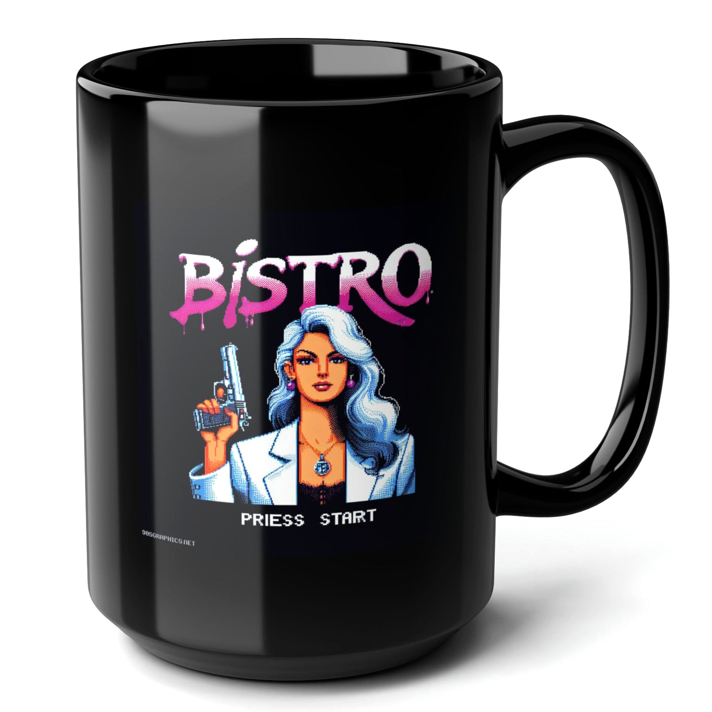 Bistro Black Mug (15oz) - best christmas gifts for gamers-15oz-