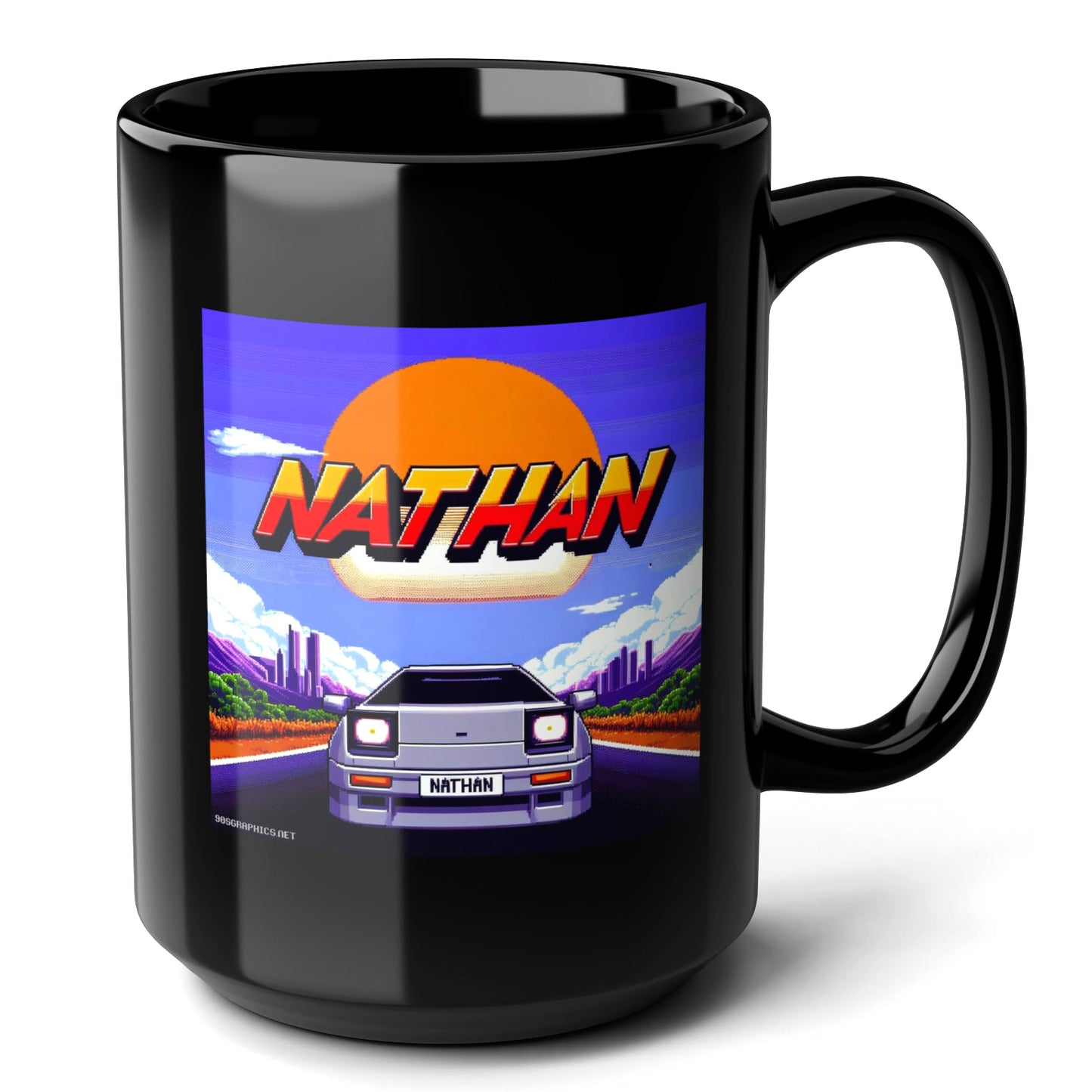 NATHAN Black Mug, (15oz) - unique gifts for Nathan-15oz-