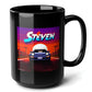 STEVEN Black Mug, (15oz) - personalized name sake presents for Steven-15oz-