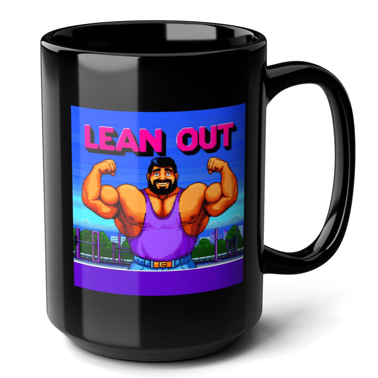 LEAN OUT Black Mug (15oz) - bodybuilder gifts for boyfriend-15oz-