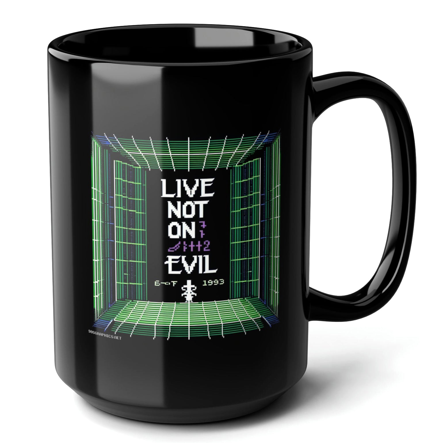 Live Not On Evil Black Mug 15oz - fun gift for game enthusiasts-15oz-