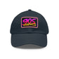 Dad Hat with Leather Patch (Rectangle)-Navy / Pink patch-Rectangle-One size