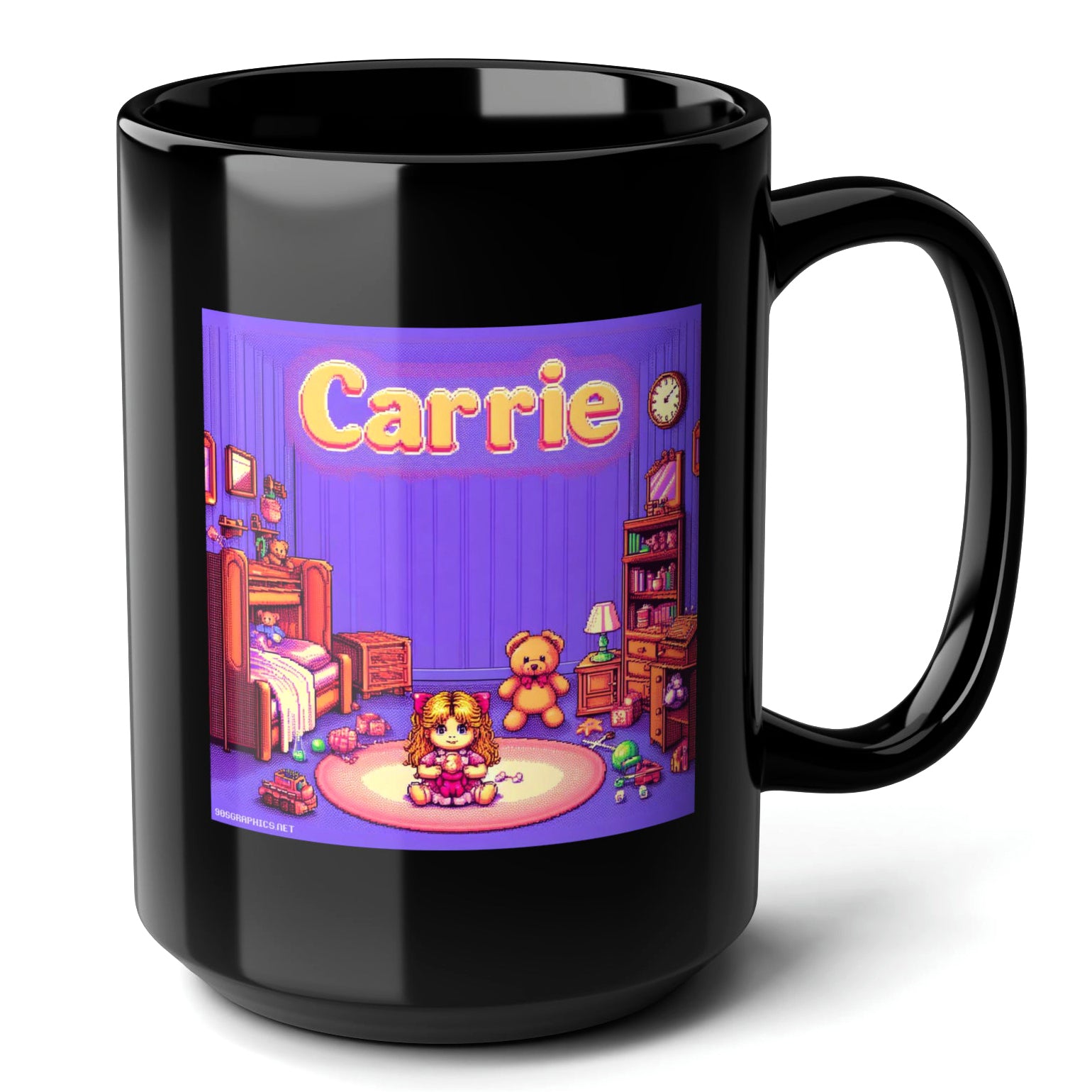 CARRIE Black Mug, (15oz) - personalized name gifts for Carrie-15oz-