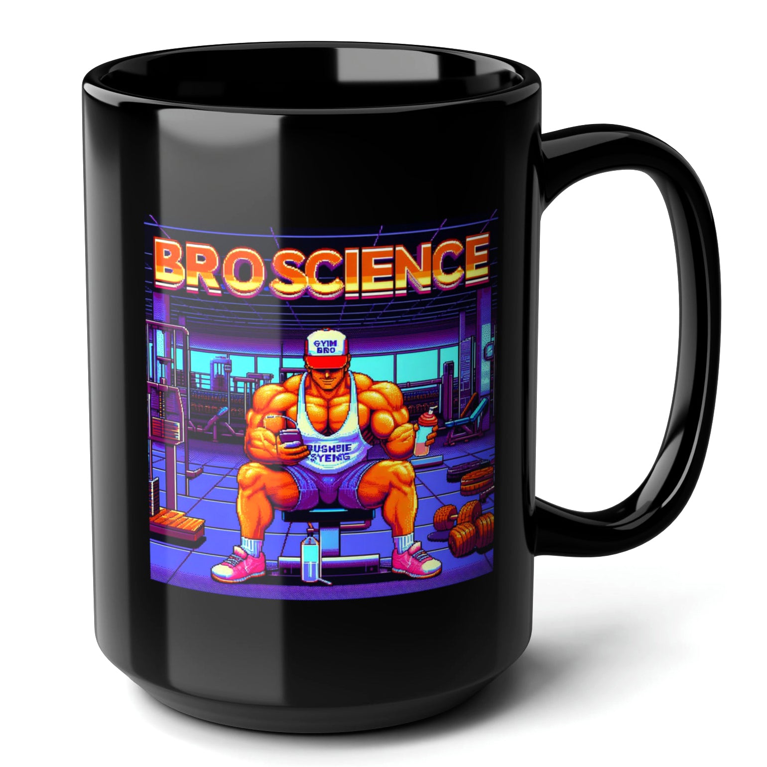 BRO SCIENCE Black Mug (15oz) - gifts for gym lovers-15oz-