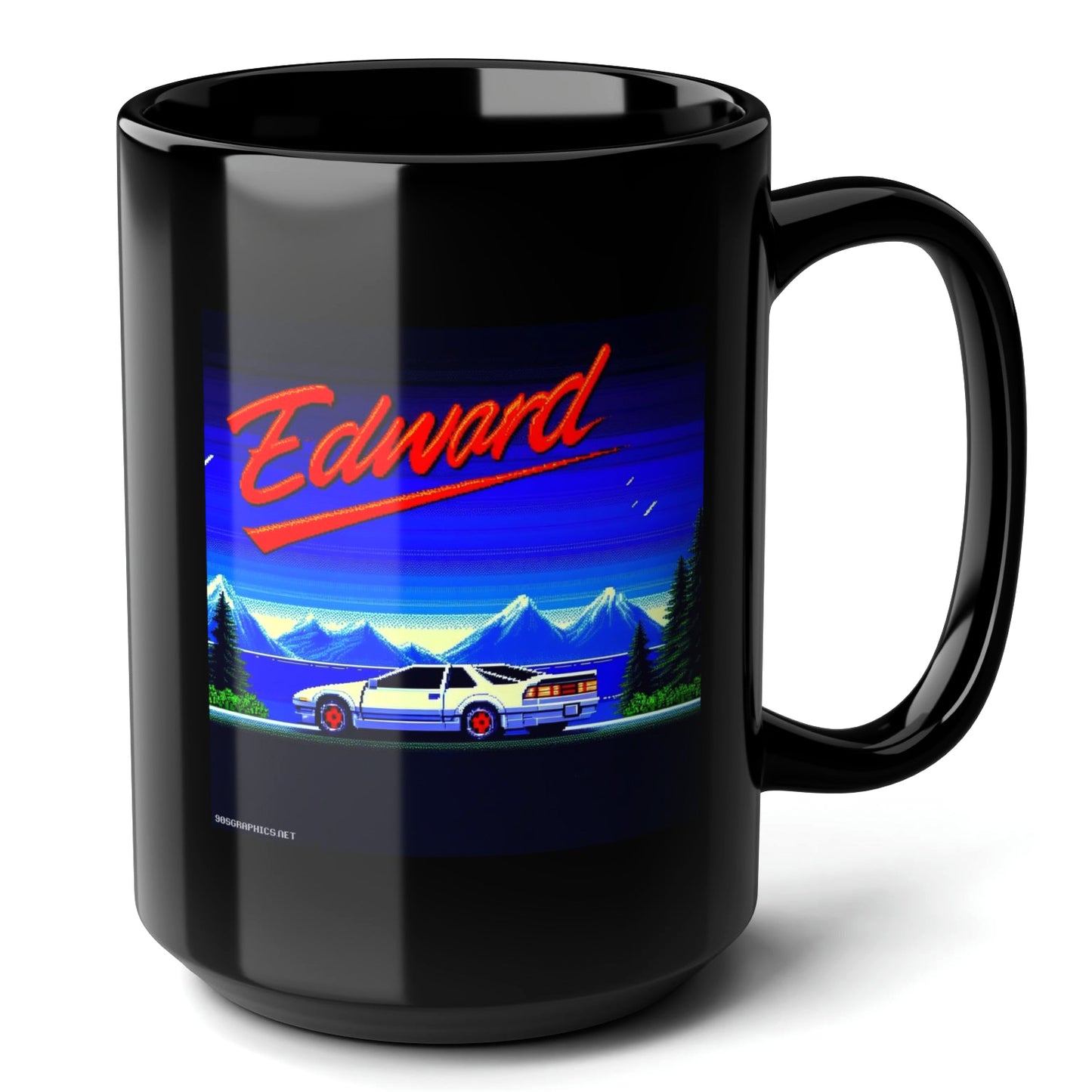 EDWARD Black Mug, (15oz) - special gifts for Edward-15oz-