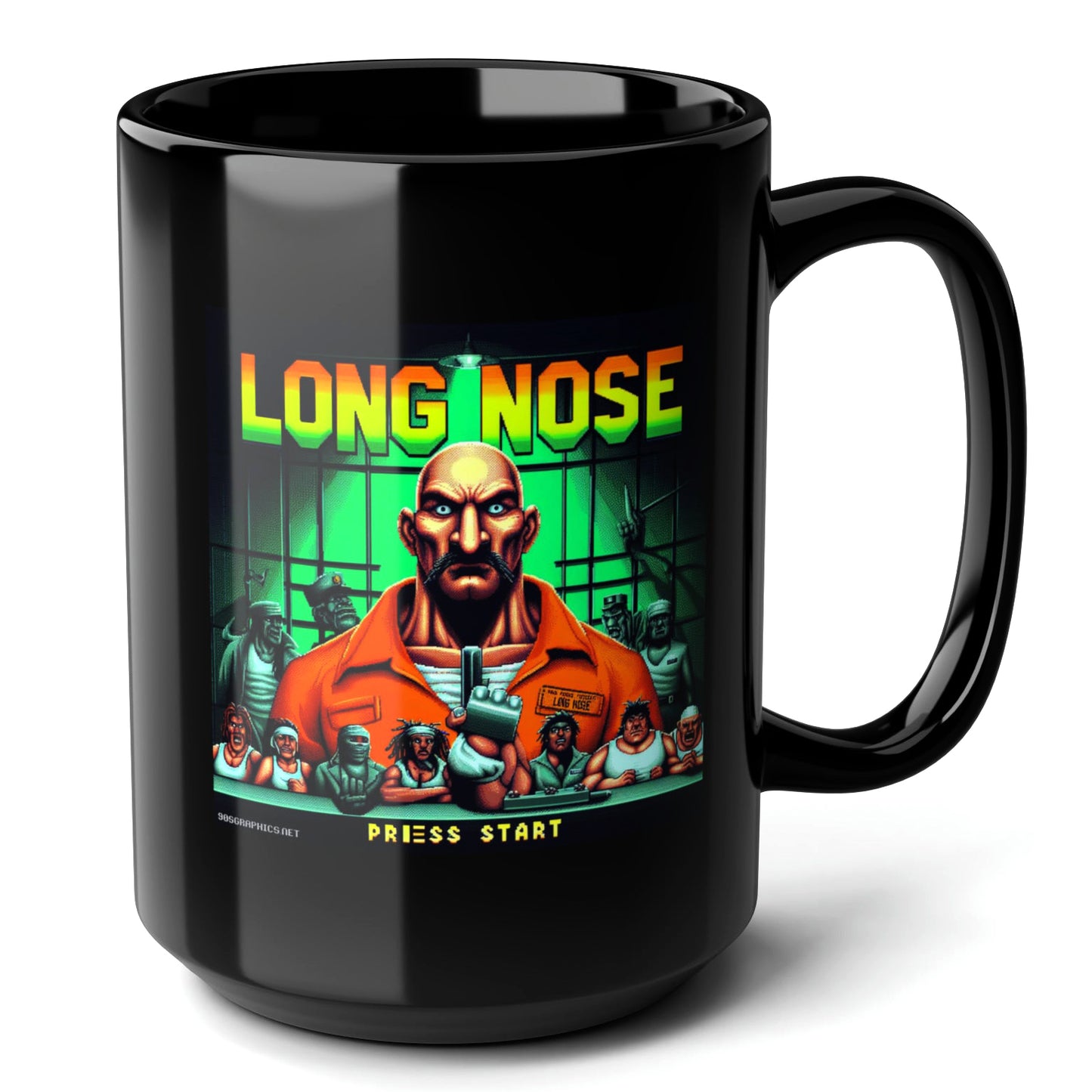 Long Nose Black Mug (15oz) - video game gifts for boyfriend-15oz-