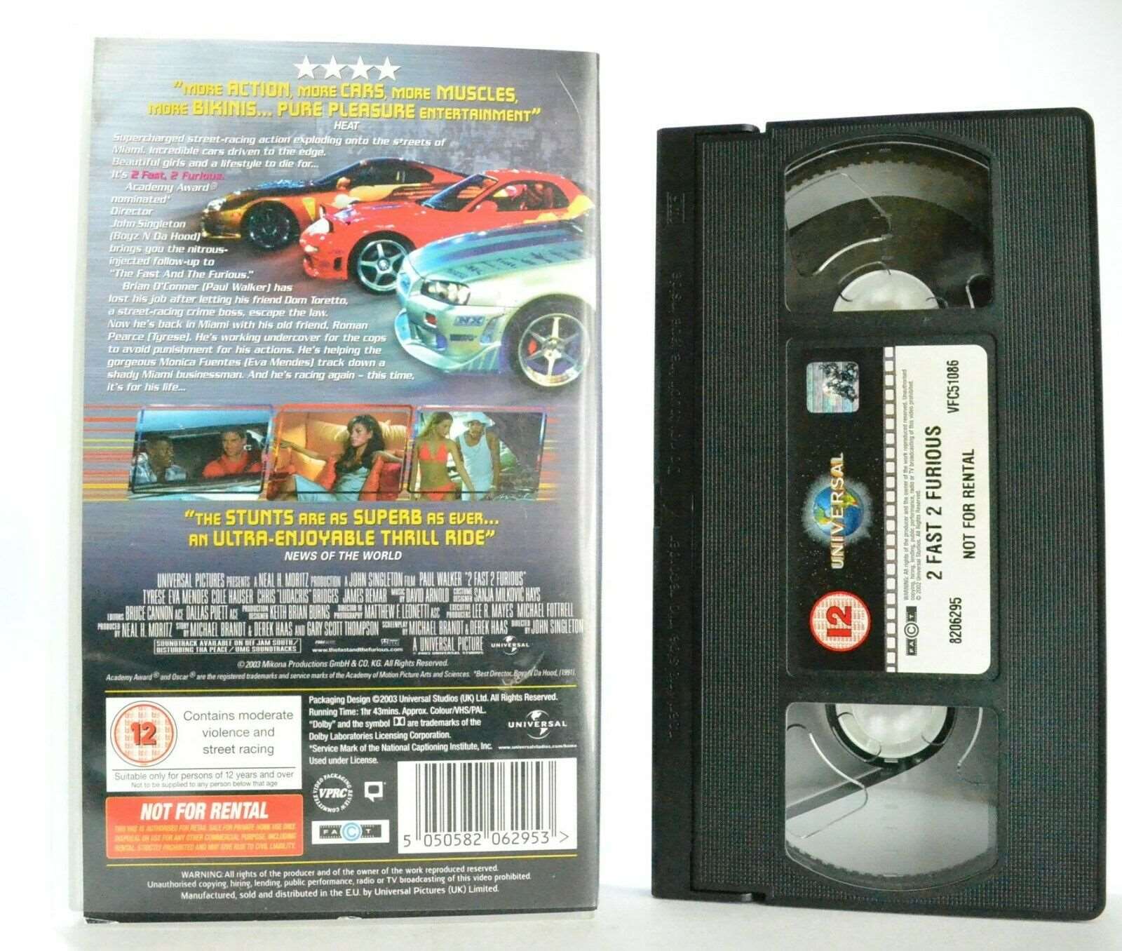 2 Fast 2 Furious - Action (2003) - Street-Racing Thrill Ride - Paul Walker - VHS-