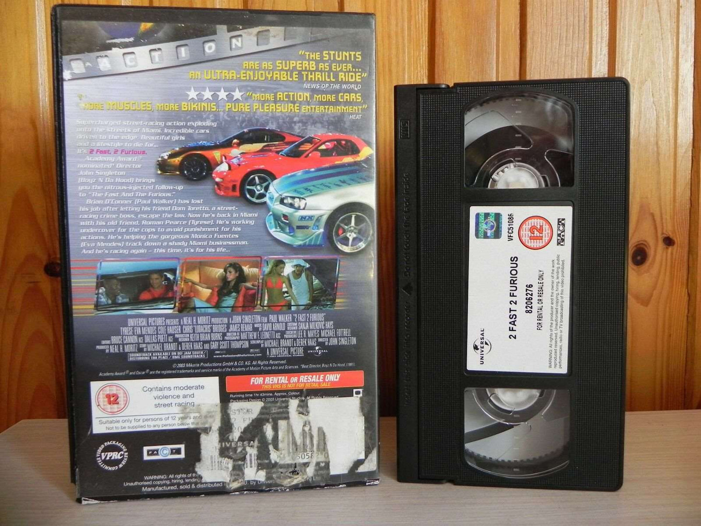 2 Fast 2 Furious - Paul Walker - Racer Action - Universal Rental Video - Pal VHS-