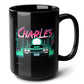 CHARLES Black Mug, (15oz) - name sake presents for Charles-15oz-