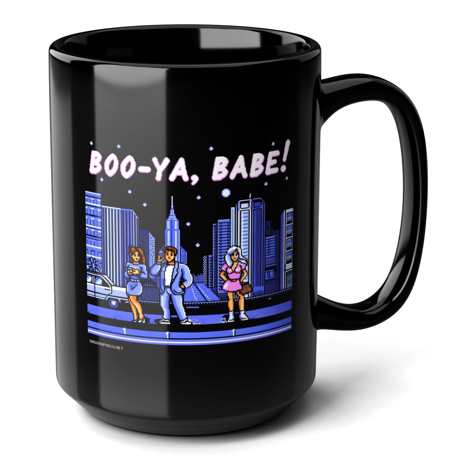 Boo Ya Babe Black Mug 15oz - perfect for gamer couples-15oz-