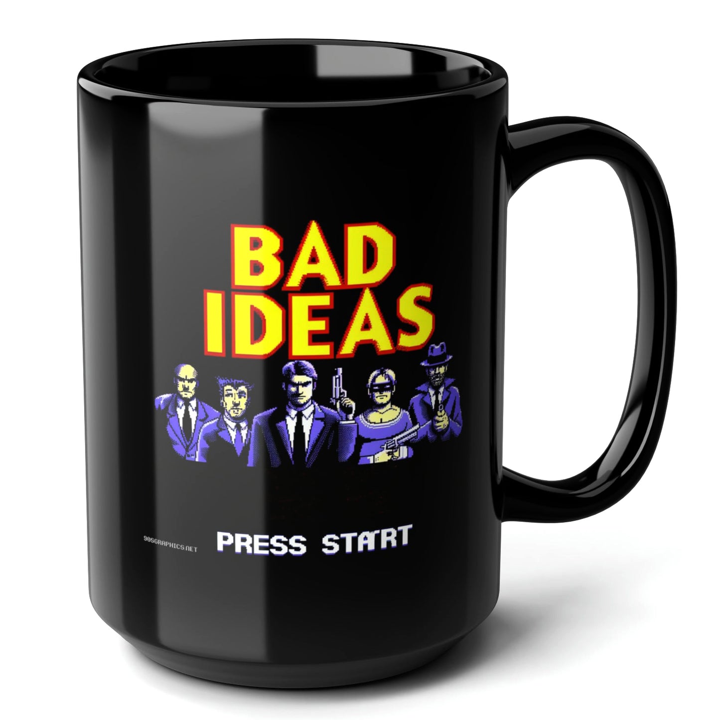 Bad Ideas Black Mug (15oz) - best gamer gifts-15oz-