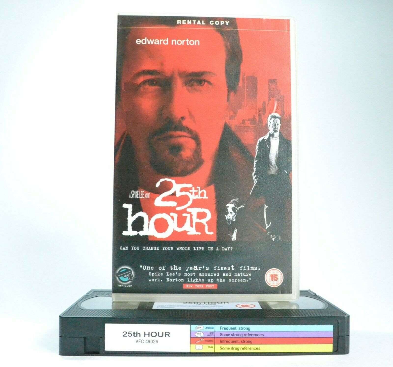 25th Hour: A S.Lee Joint - Thriller - Large Box - Ex-Rental - E.Norton - Pal VHS-