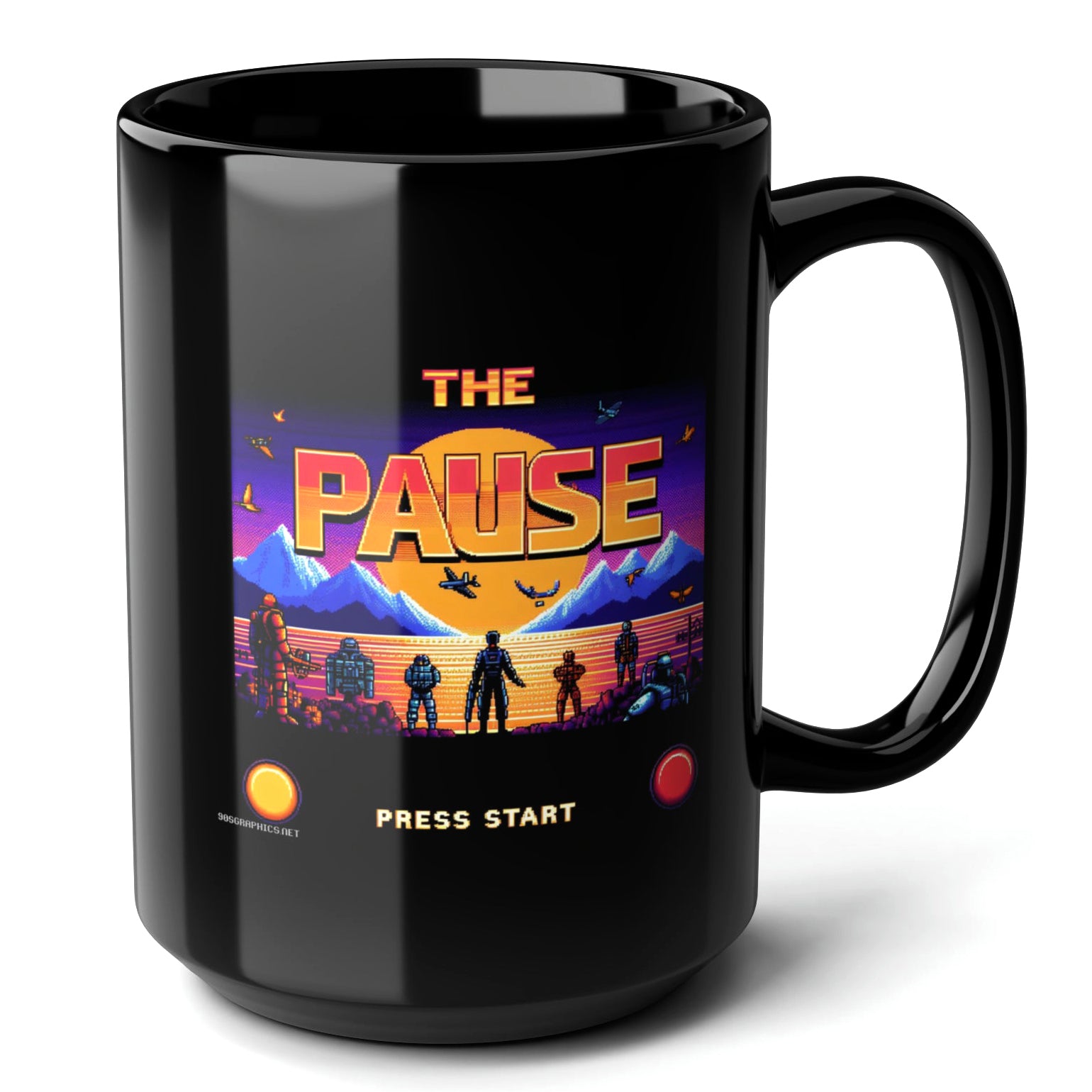 The Pause Black Mug (15oz) - gifts for a gamer guy-15oz-