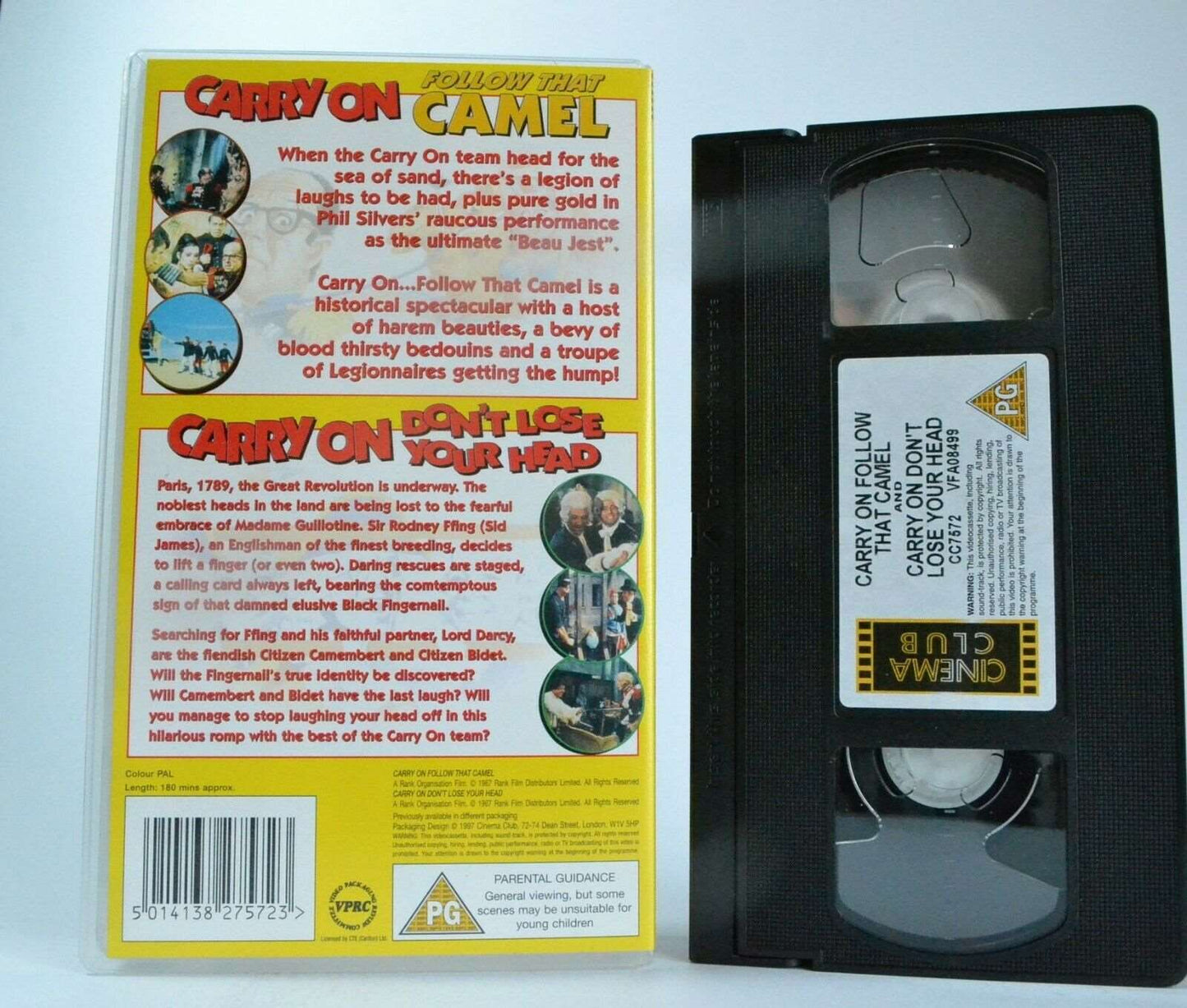 2x Carry On: Follow That Camel / Don't Lose Your Head - Sidney James - Pal VHS-