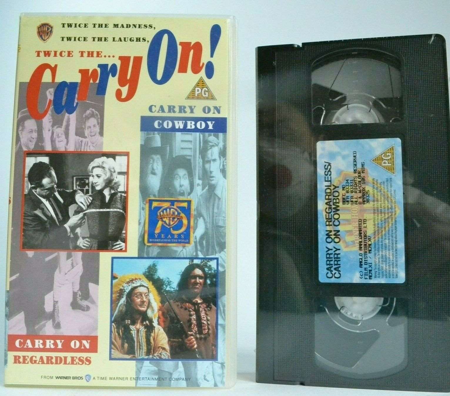 2x Carry On: Regardless (1961) / Cowboy (1965); [Brand New Sealed] - Pal VHS-