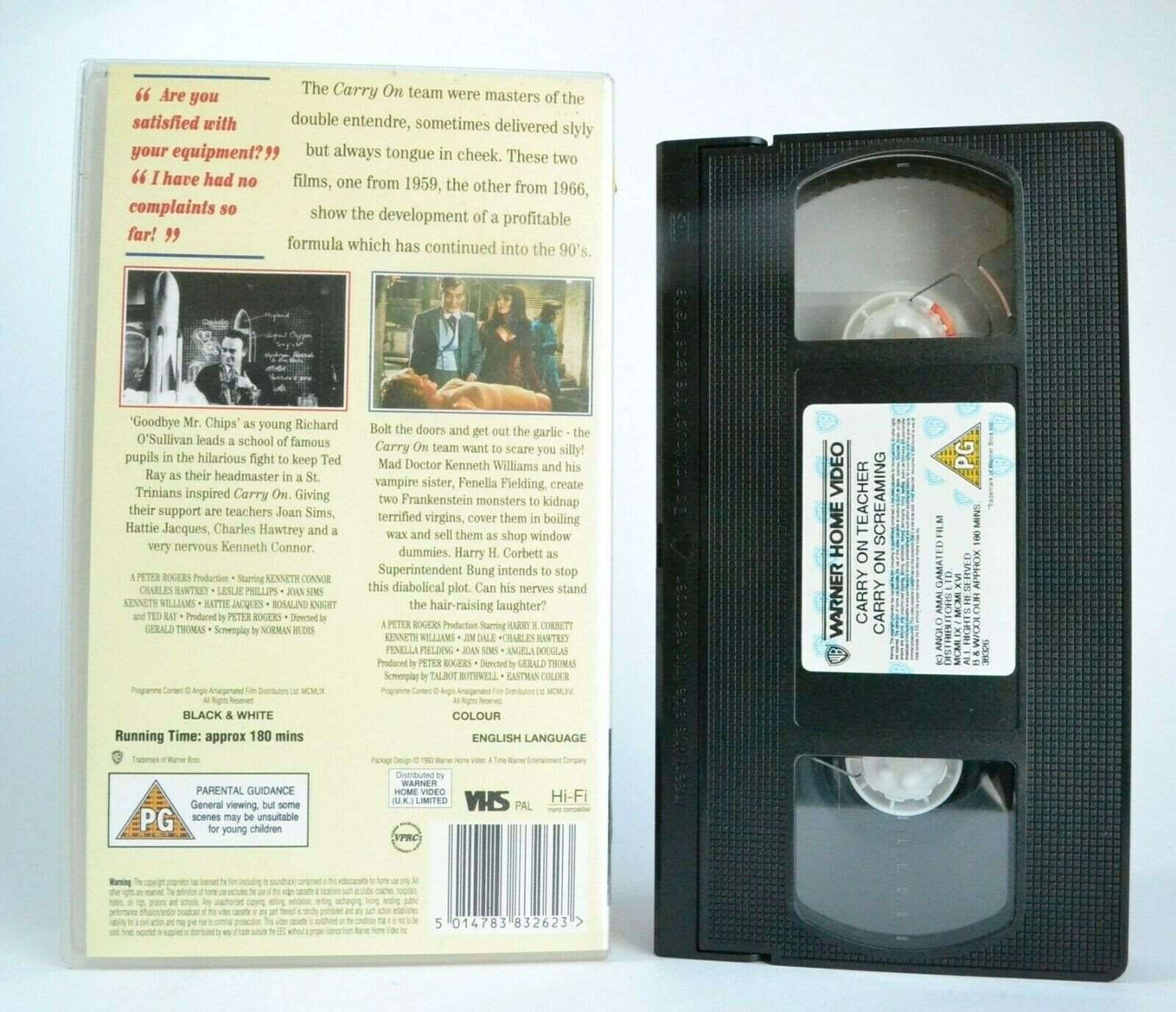 2x Carry On: Teacher (1959)/Screaming (1966) - Comedy - Charles Hawtrey - VHS-