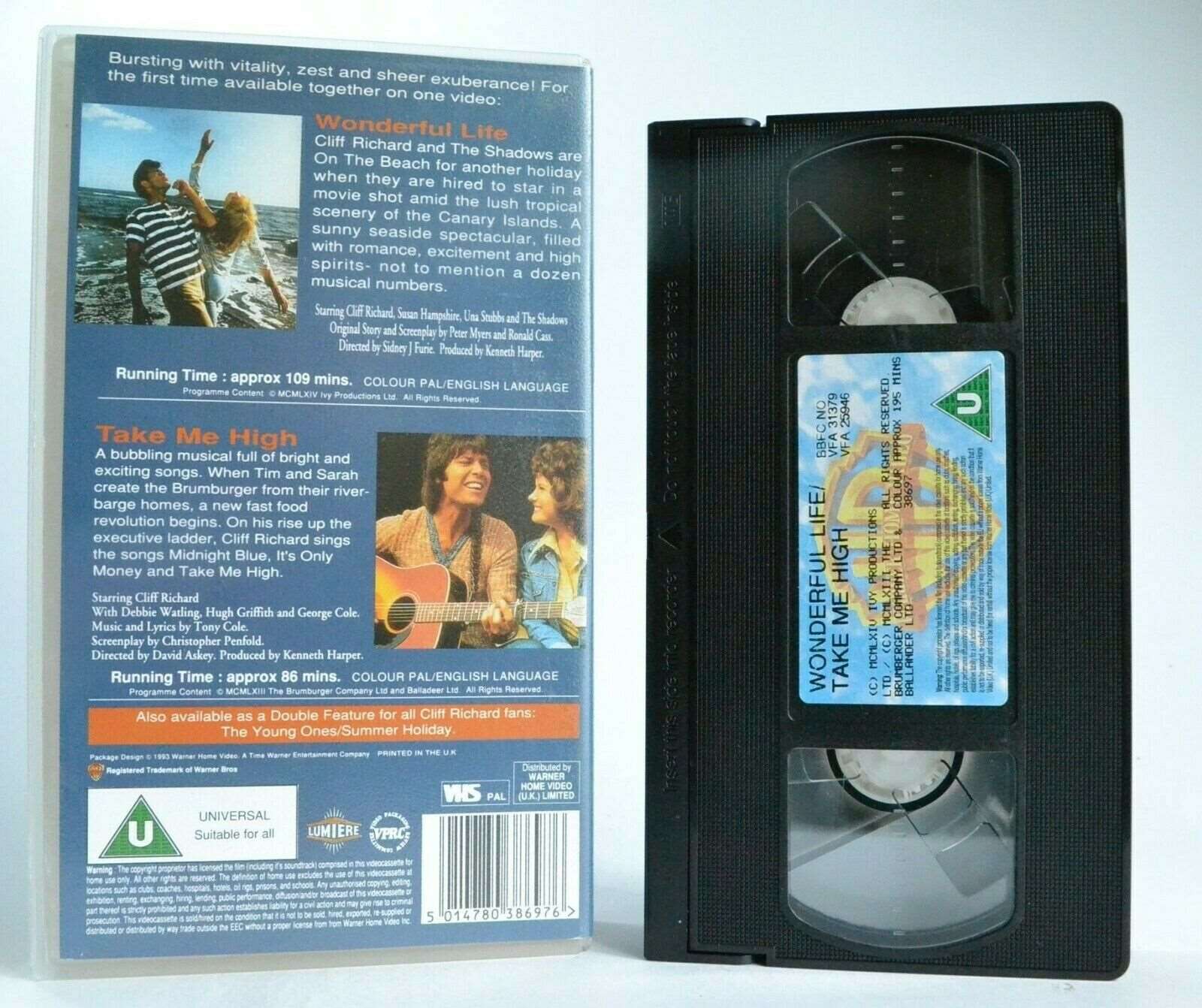 2x Cliff Richards: Wonderful Life/Take Me High - Musical - Exciting Songs - VHS-