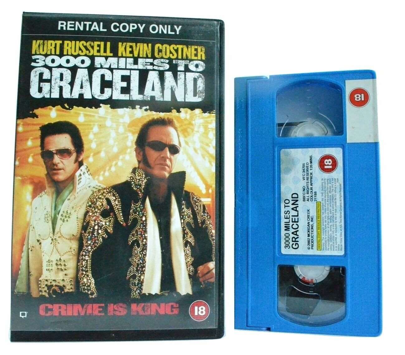 3000 Miles To Graceland: K.Russell/K.Costner - Action (2001) - Large Box - VHS-